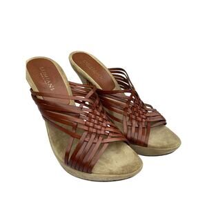 Lumiani Brown Leather & Suede Heels Size 8